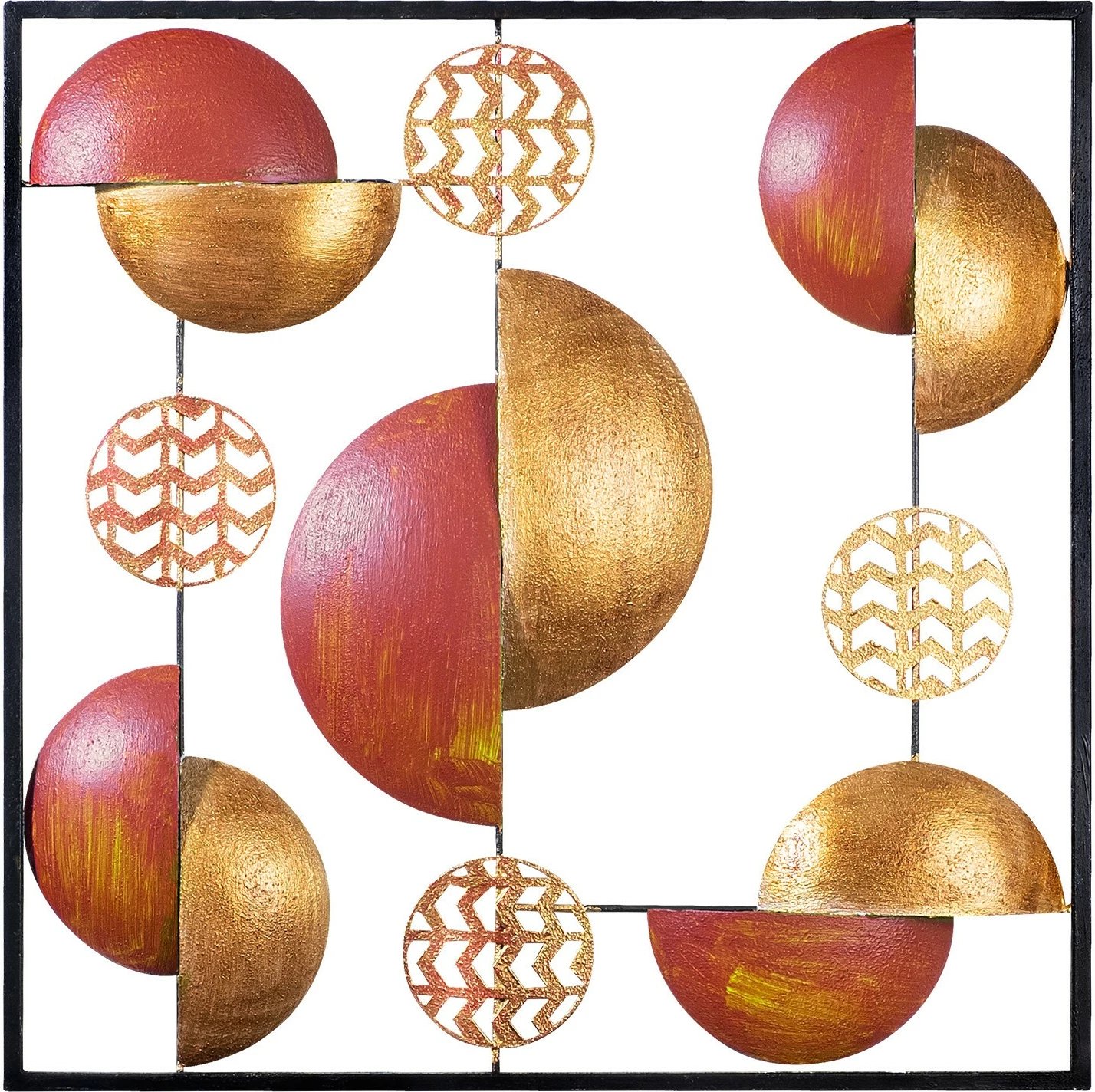 Aksesor dekorativ metalik për mur, Wallity, My World, shumëngjyrësh, 55x55cm