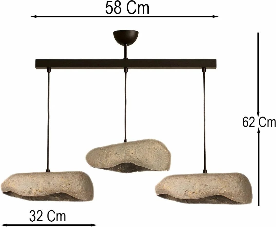 Llambë tavani Opviq, BK196, trup metalik, kapakë betoni, e zezë/gri