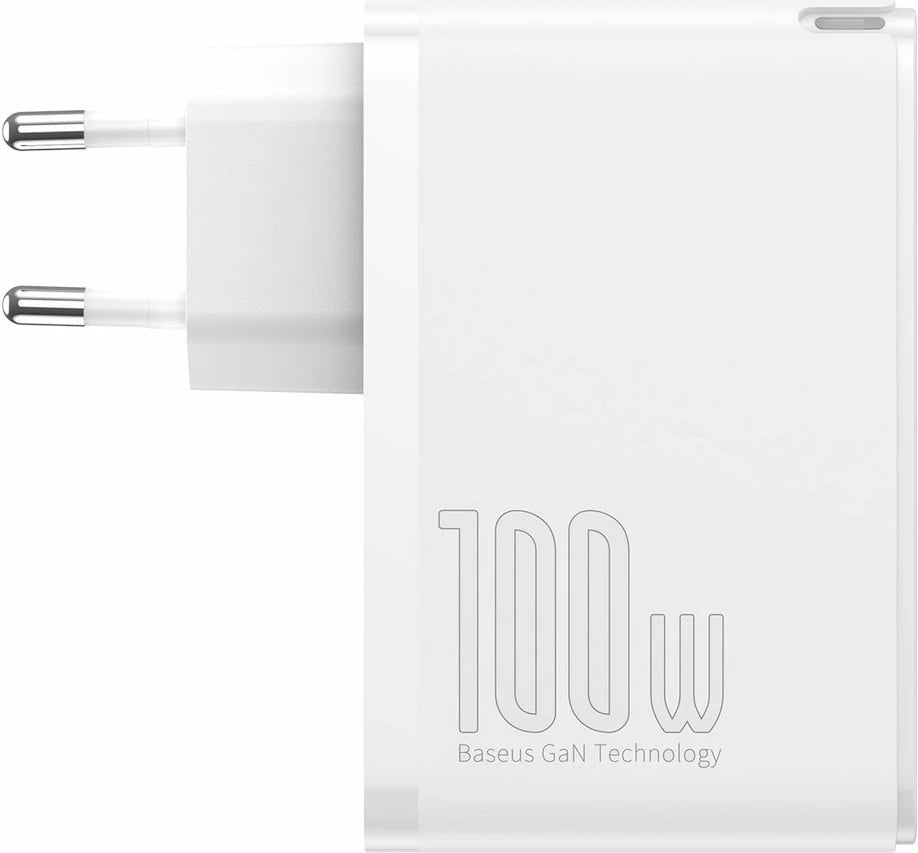 Karikues muri Baseus GaN2 Pro, 100W, 4 porta (2x USB-C, 2x USB-A), i bardhë