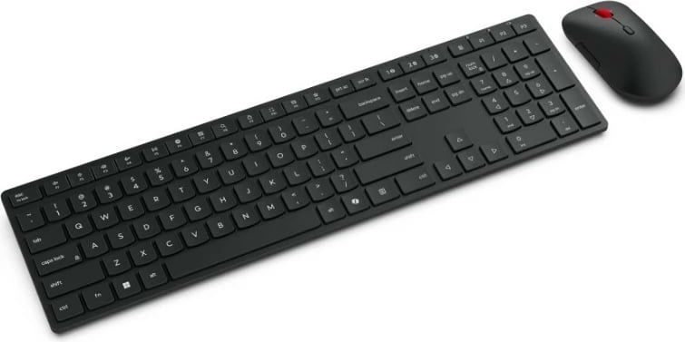 komplet tastierë dhe Maus pa kabllo Lenovo Multi-Mode Pro Combo Keyboard and Mouse 6000-US Euro, multi-mode Bluetooth 5.3/2.4 GHz, DPI 4000, layout US, e zezë