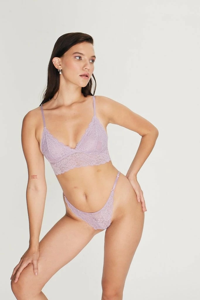 Bustier dantelle ngjyrë lejla, Jumeon, Marla Lilac