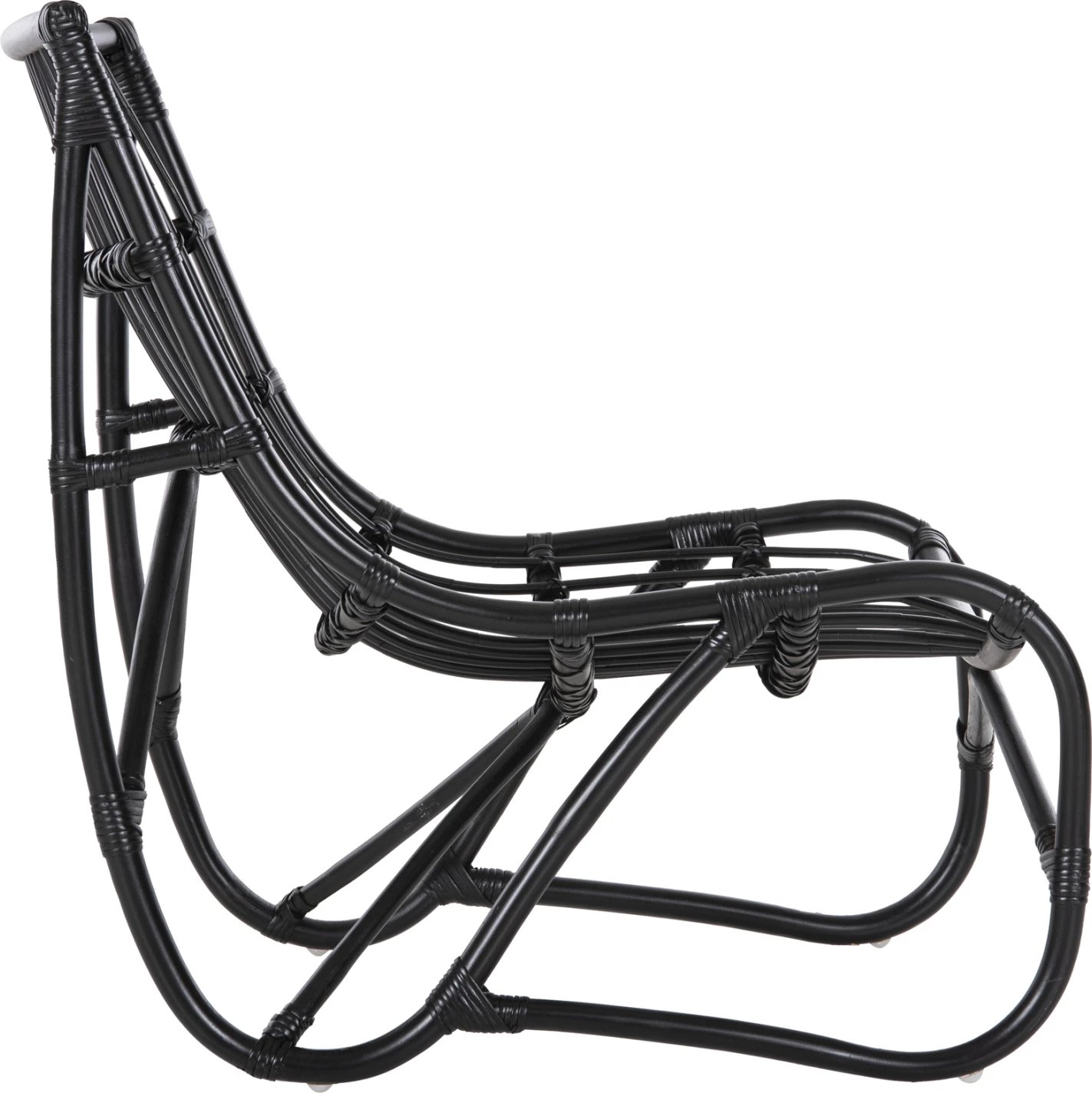 Karrige e jashtme GRINN, shkopinj Rattan, ngjyrë e zezë, 56.5x73.5x79.5H cm