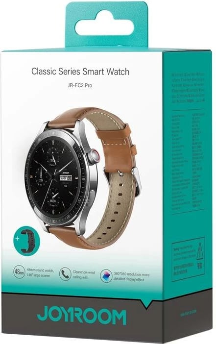 Smartwatch Joyroom JR-FC2 Pro, 1.46", 350 mAh, iOS/Android, argjendtë me rrip lëkure