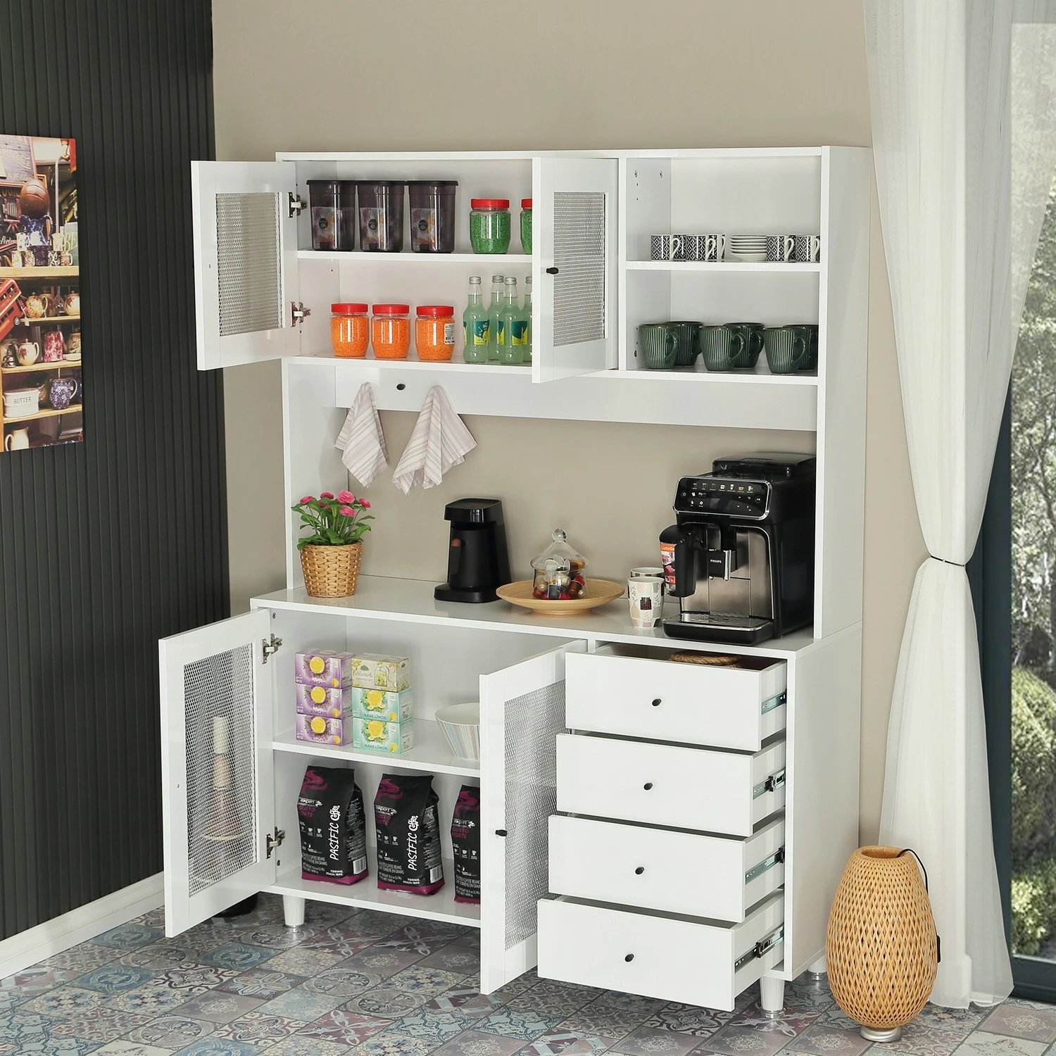 Dollap multifunksional Hanah Home, Grano 140, i bardhë