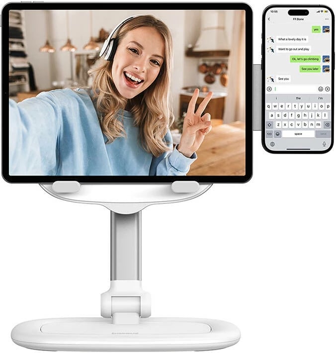 Mbajtëse tabletë/telefon Baseus Seashell, B10451501211-00, e bardhë Mbajtëse tabletë/telefon Baseus Seashell, B10451501211-00, e bardhë