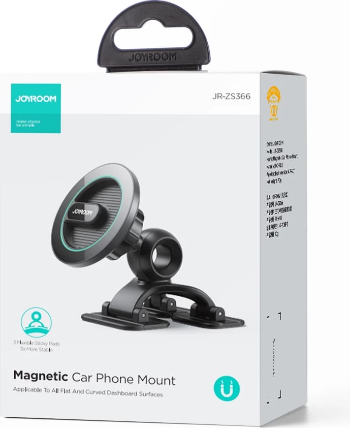 Mbajtës magnetik telefoni Joyroom JR-ZS366 për pult makine, i zi
