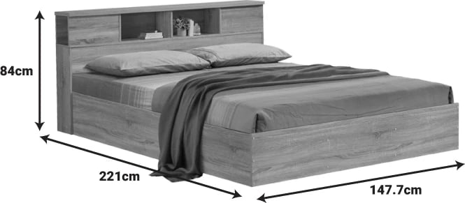 Krevat dopio, ngjyrë lisi të çelët, 140x200cm