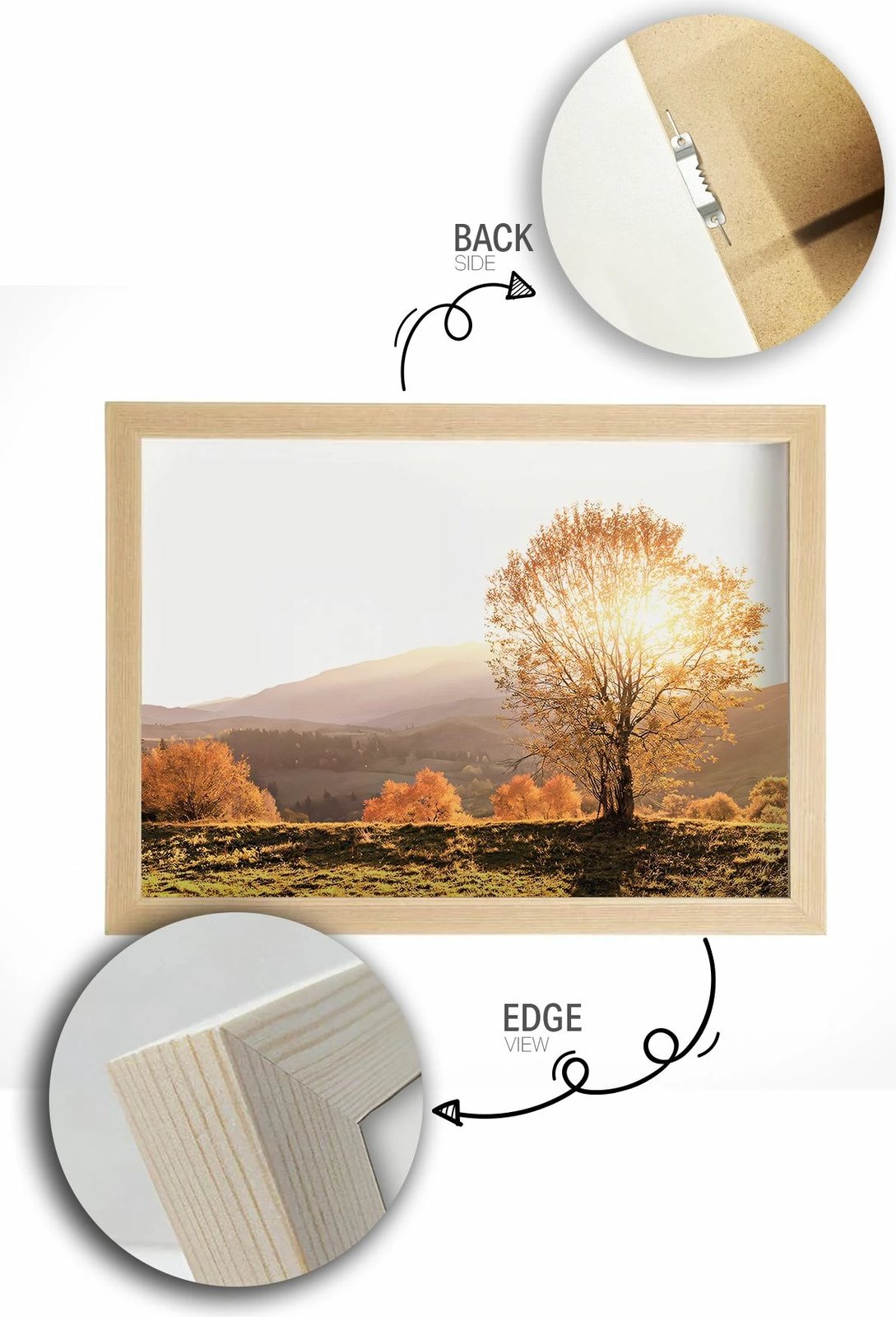 Pikturë dekorative me kornizë, Wallity, Tekhamcerceve48, shumëngjyrëshe, 33x48cm