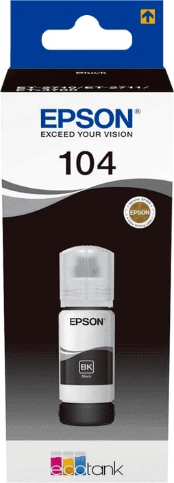 Shishe boje printeri, Epson 104 / C13T00P140, 65 ml, deri 4500 faqe, e zezë