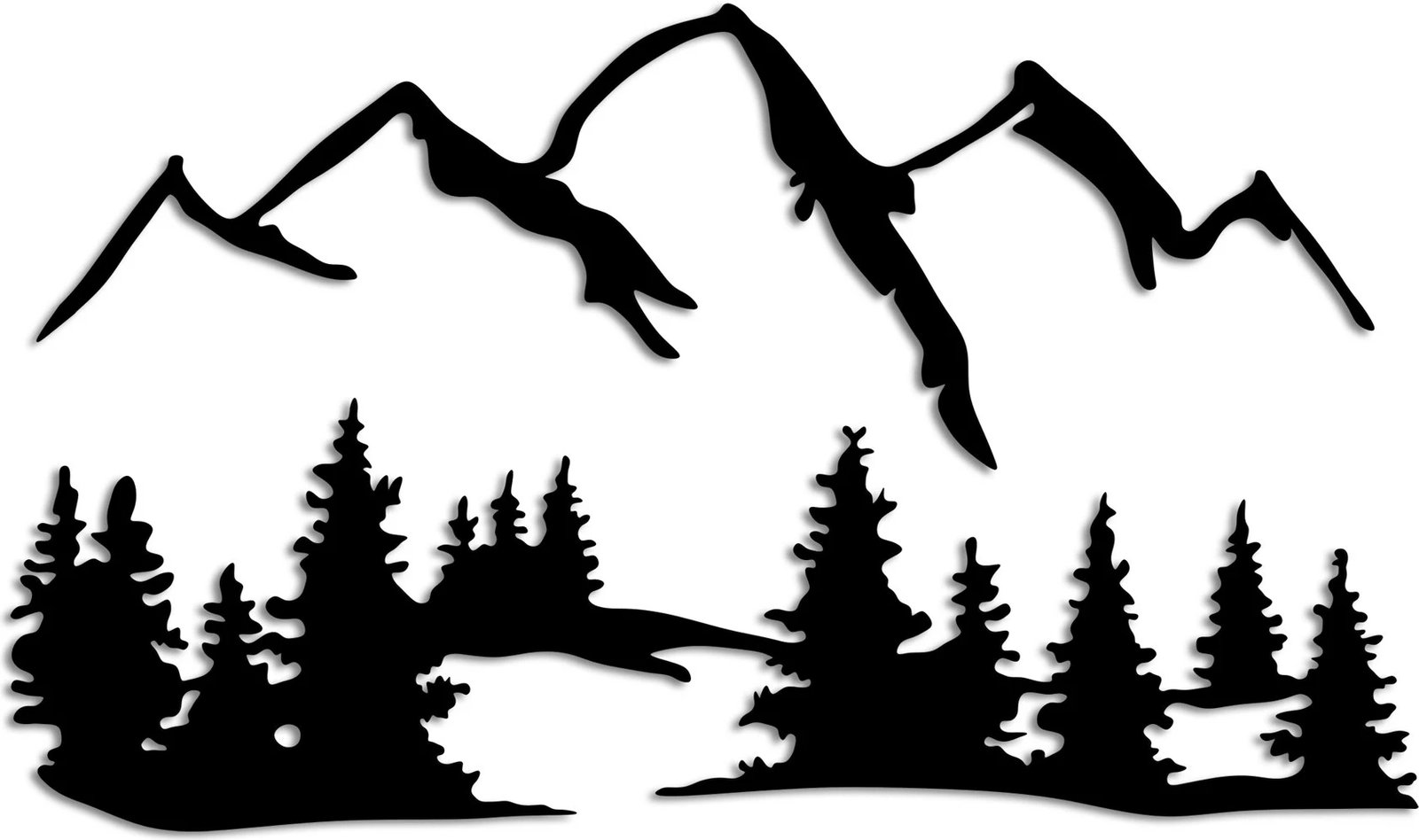 Aksesor dekorativ metalik për mur, natyrë dhe mal, Wallity