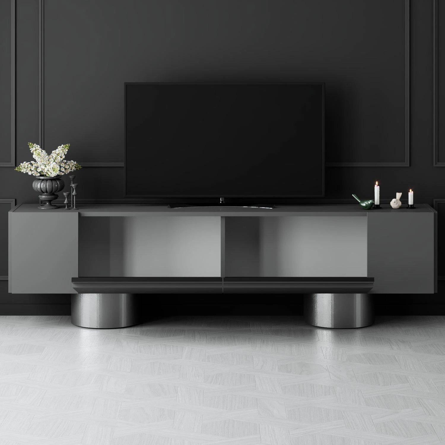 Komodë TV Hanah Home, bohem, antracit, argjend Komodë TV Hanah Home, bohem, antracit, argjend