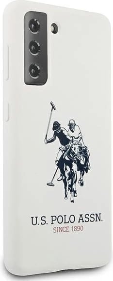 Mbështjellës U.S. Polo Assn. USHCS21MSLHRWH për Samsung Galaxy S21+, silikon, i bardhë
