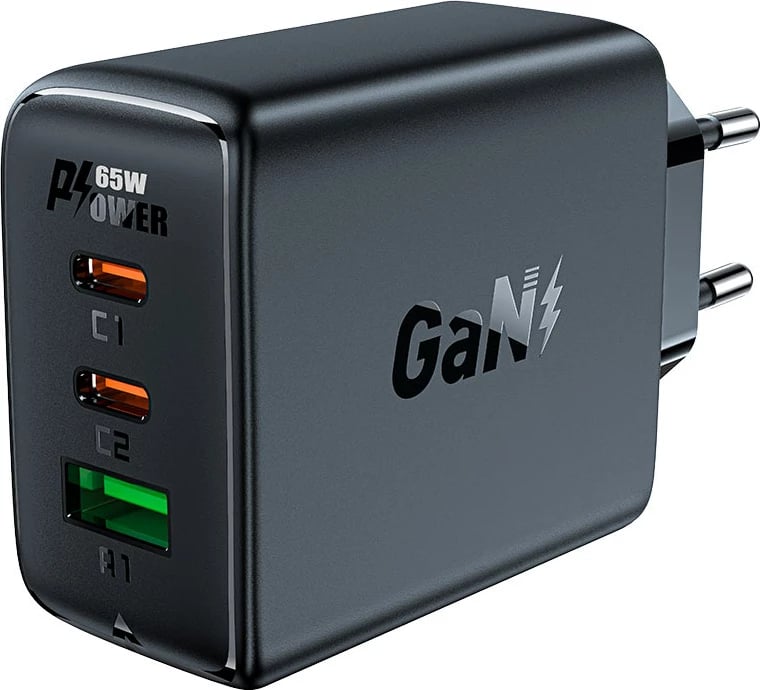 Karikues i shpejtë murit Acefast A41, 65W, 2x USB-C / USB-A, i bardhë