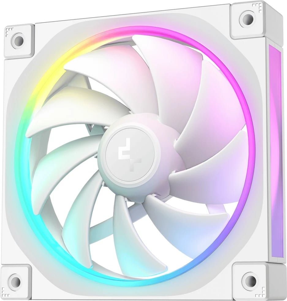 Set ventilatorë për kasë kompjuteri DeepCool FL12 WH-3, 12 cm, RGB, 3 copë, Bardhë