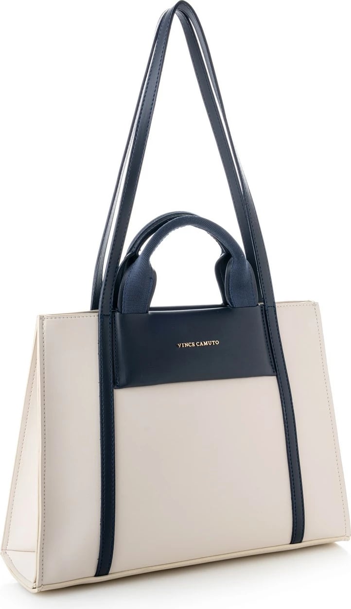 Tote bag Vince Camuto, Umbria, krem dhe kaltër e errët