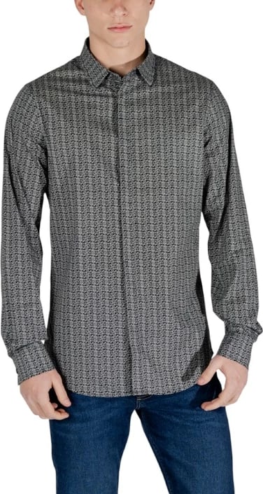 Këmishë për meshkuj Armani Exchange, e zezë