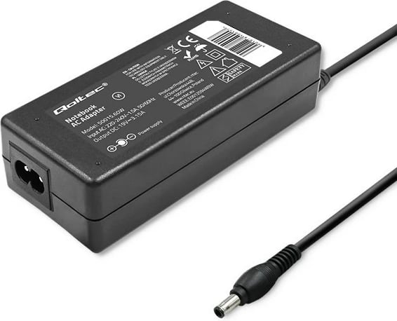 Adapter rryme për laptop Samsung Qoltec 50015.60W, 19V, 3.15A, 60W, i zi