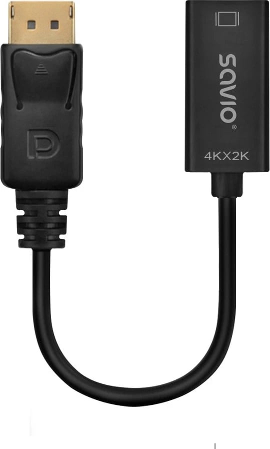 Adapter Savio DisplayPort (M) v1.2 - HDMI A (F) v1.4, 4K, AK-62 Adapter Savio DisplayPort (M) v1.2 - HDMI A (F) v1.4, 4K, AK-62