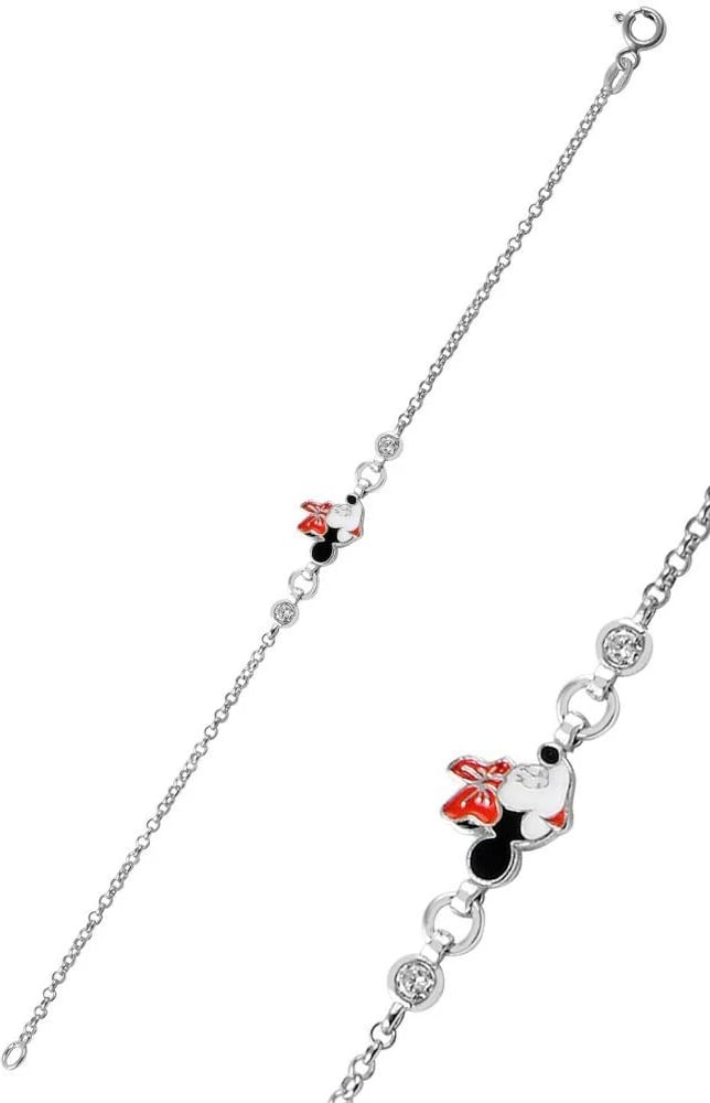 Byzylyk argjendi Jumeon, ngjyrë argjendi, i kuq dhe i zi, 10841ROD