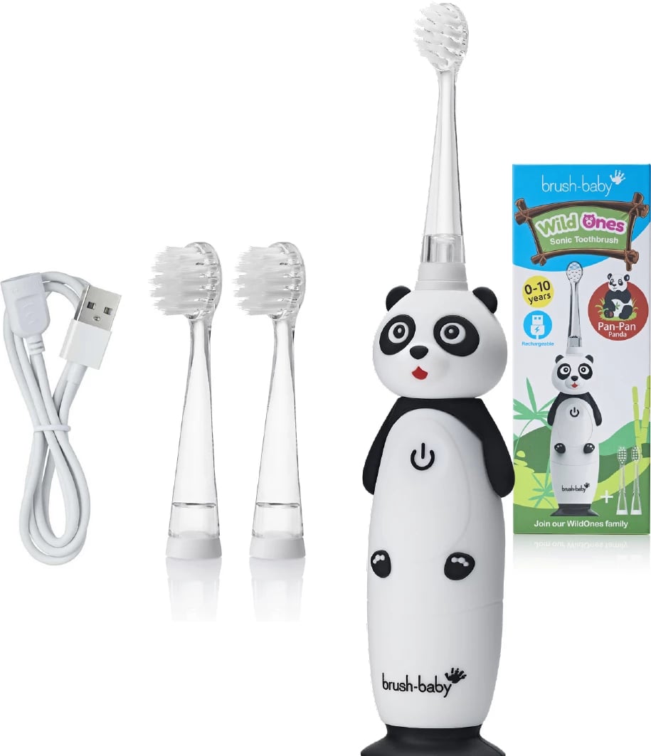 Furçë dhëmbësh sonike për fëmijë Brush-Baby WildOnes Panda, 1 copë