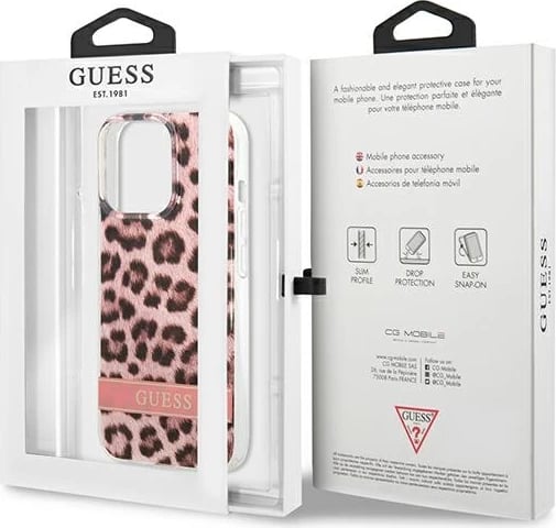Mbështjellës Guess GUHCP13LHSLEOP për iPhone 13/13 Pro 6.1", hardcase, rozë Leopard Mbështjellës Guess GUHCP13LHSLEOP për iPhone 13/13 Pro 6.1", hardcase, rozë Leopard