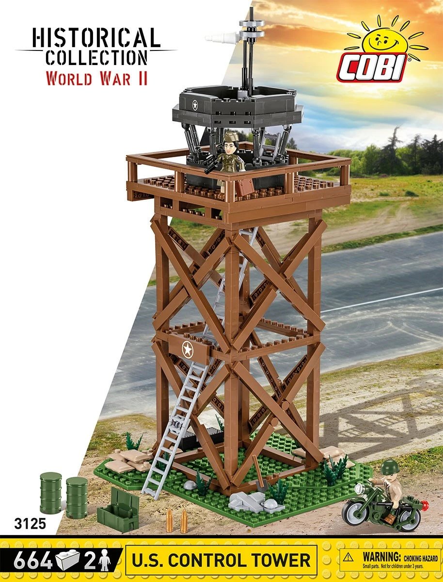 Set lodrash ndërtimi Cobi Klocki U.S. Control Tower, 664 pjesë, me figurina dhe motoçikletë Set lodrash ndërtimi Cobi Klocki U.S. Control Tower, 664 pjesë, me figurina dhe motoçikletë