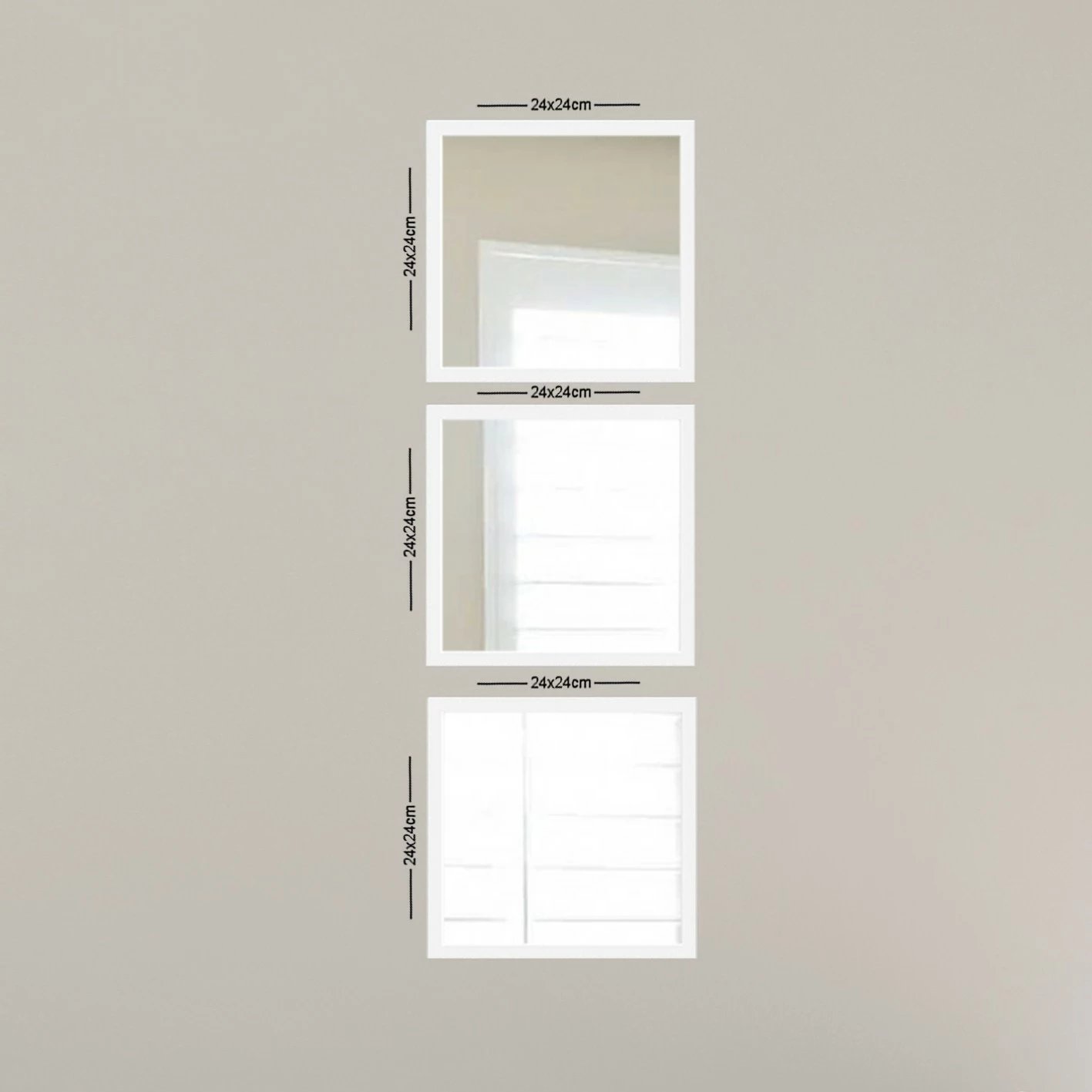 Set pasqyrash (3 copë), Wallity, SETAYNA_072, ngjyrë e bardhë dhe argjend