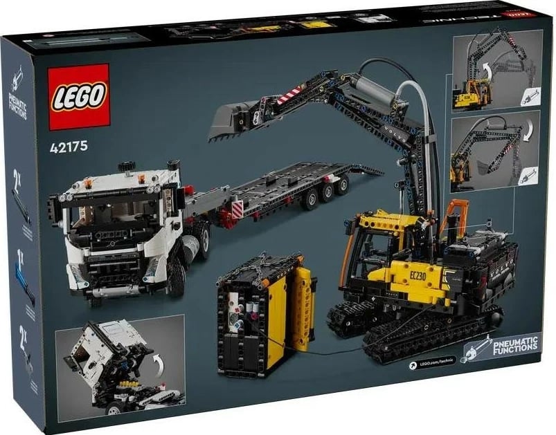 Konstrukt LEGO Technic 42175 Volvo FMX dhe EC230 Electric