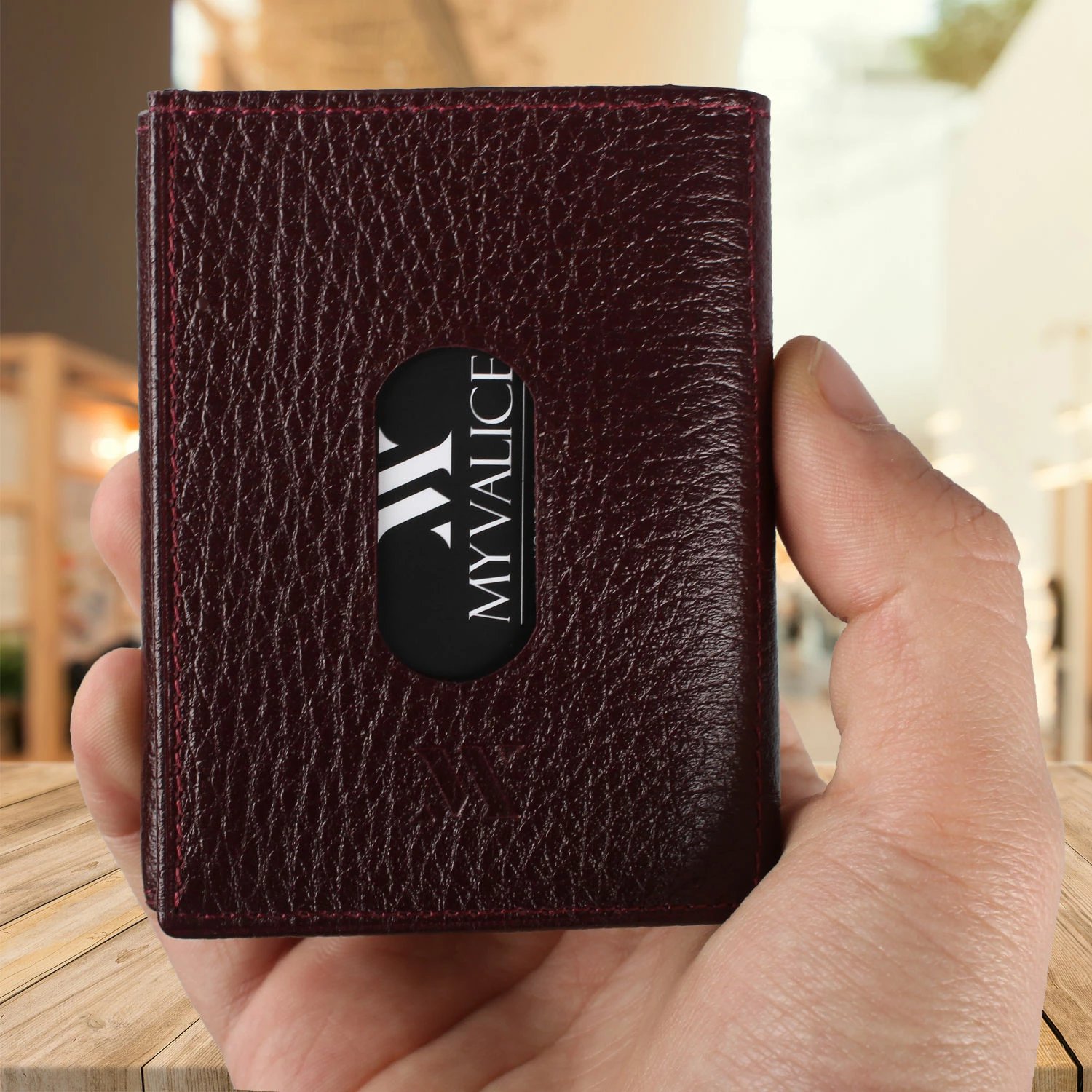 Portofol lëkure ngjyrë e kuqe e errët, Zoozie Bags, 4502