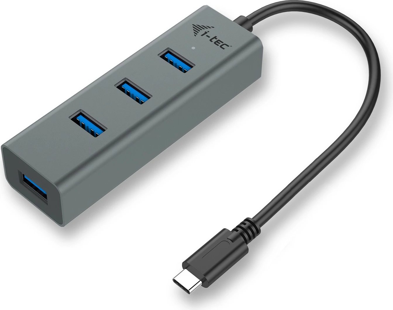 USB-C HUB I-Tec Metal 4 porta, USB 3.2 Gen 1, 5000 Mbit/s, gri