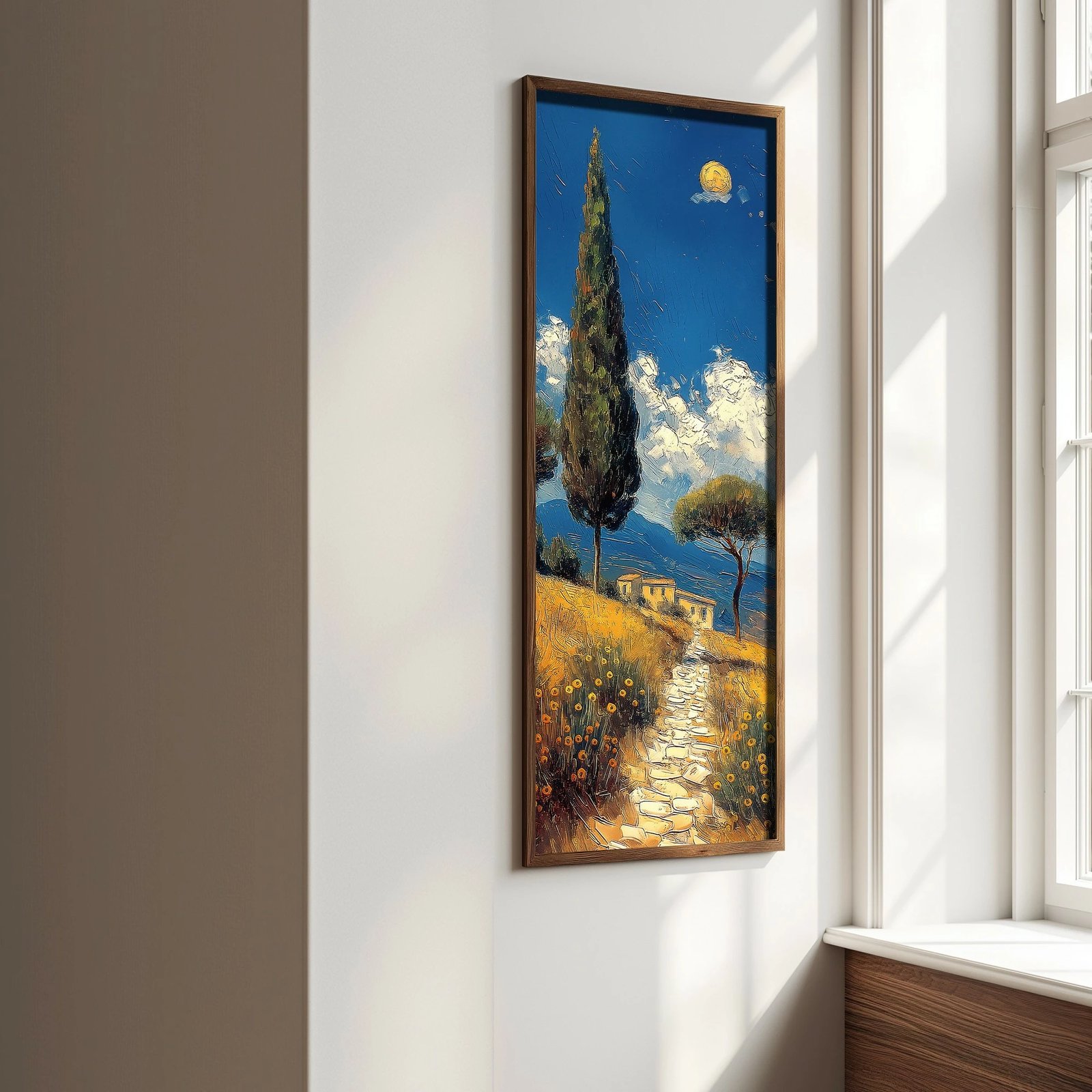 Pikturë dekorative me kornizë MDF, shumëngjyrëshe, LONG010-S/120-40