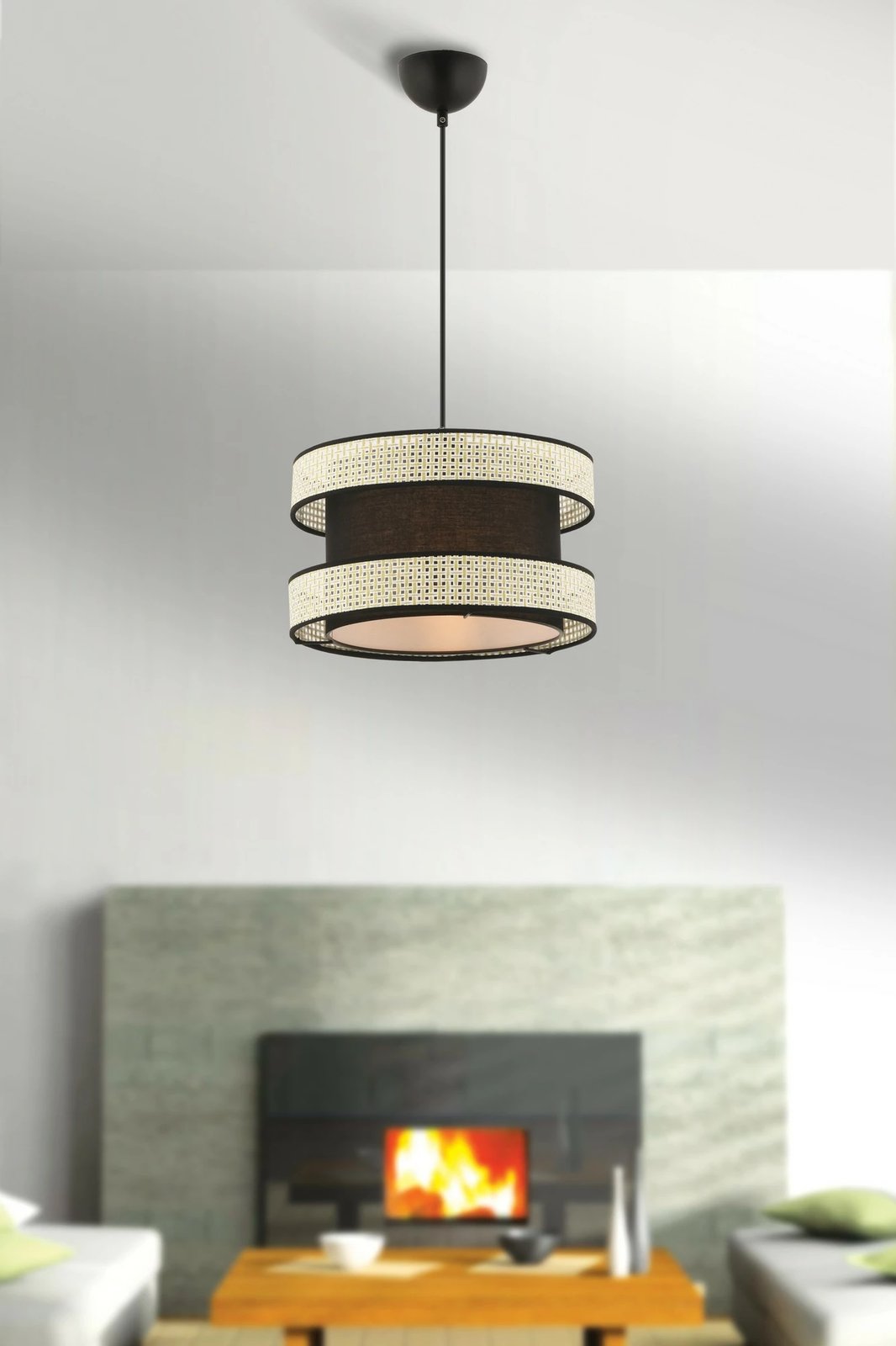 Llambë tavani Opviq, Halo, krem dhe e zezë