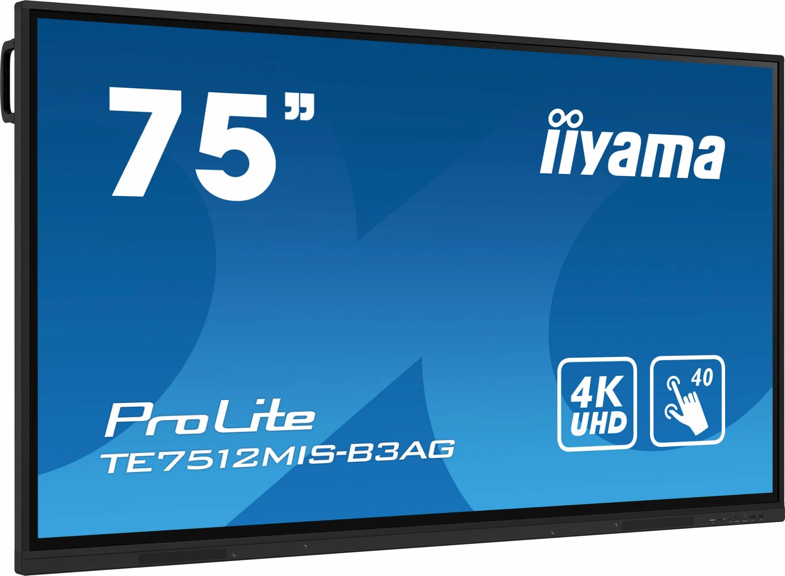 Monitor interaktiv iiyama TE7512MIS-B3AG 75 inç 4K UHD, Wi-Fi, Touchscreen, zi
