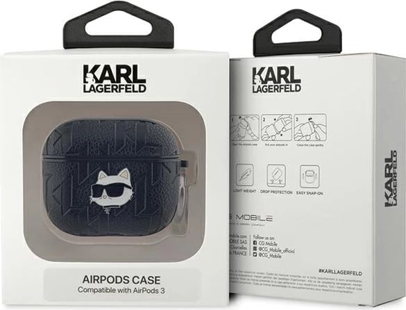 Mbështjellës Karl Lagerfeld Choupette Head për AirPods 3, i zi