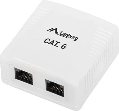 Prizë muri Lanberg OU6-0002-W, RJ-45 UTP, e bardhë