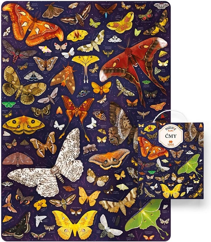 Puzzle CzuCzu Puzzlove Moths, 1000 pjesë, 48x68cm