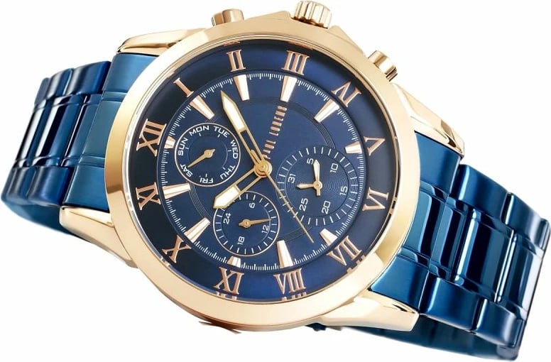 Orë dore për meshkuj Paul Lorens, bakri/navy blue