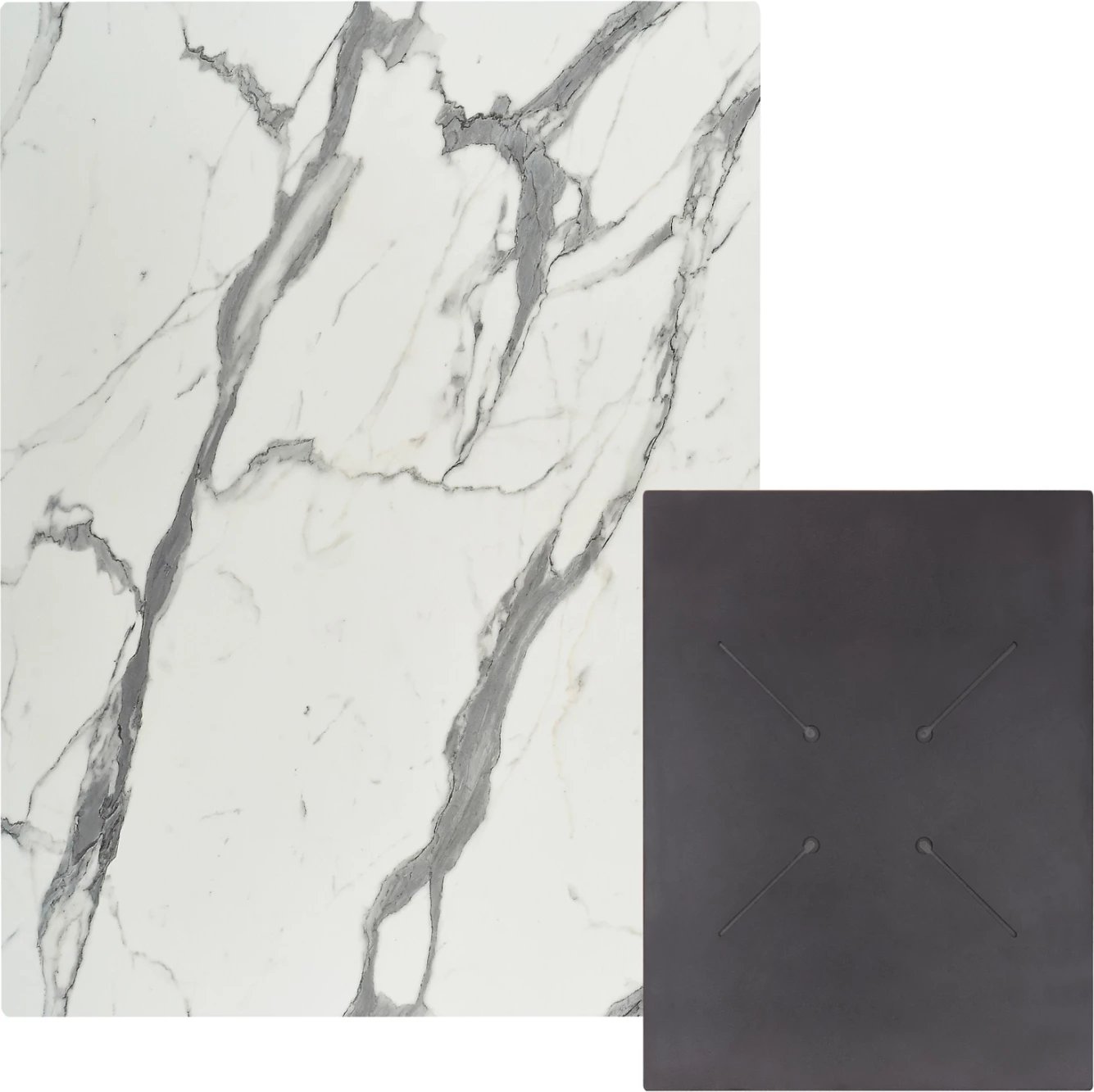 Sipërfaqe tavoline drejtkëndëshe, ngjyrë mermeri të bardhë, FH6350.31, 60x80cm