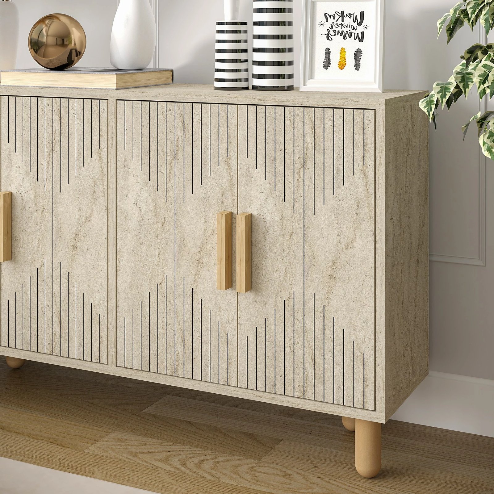 Konsol Skye Decor, ngjyrë travertin, Roger