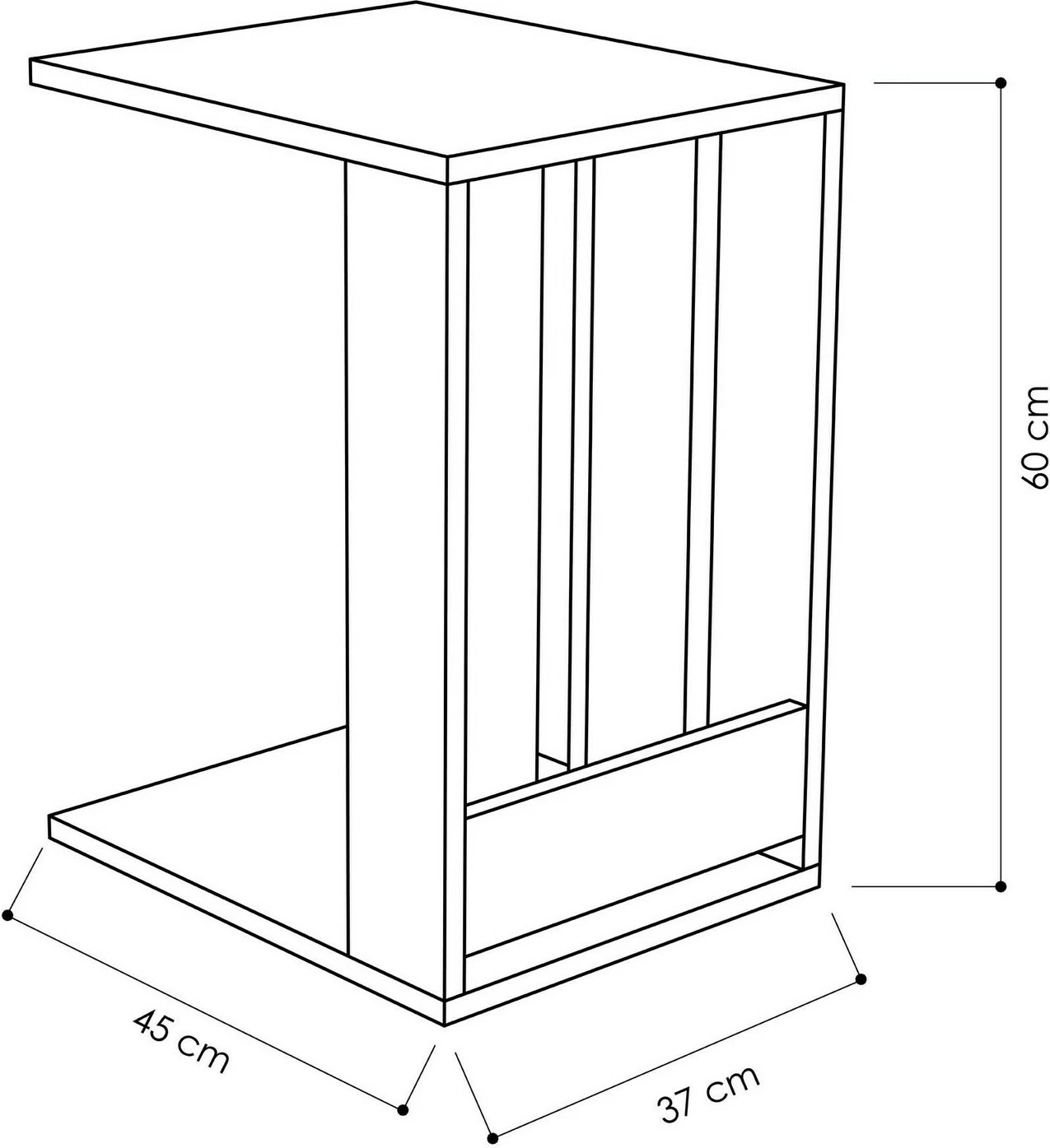 Tavolinë anësore Skye Decor, Edi, antracit