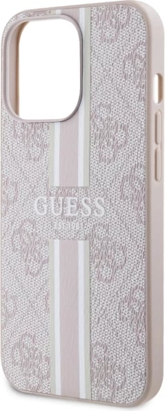 Mbështjellës Guess GUHMP13LP4RPSP për iPhone 13 Pro/13 6.1", 4G Printed Stripes MagSafe, Rozë