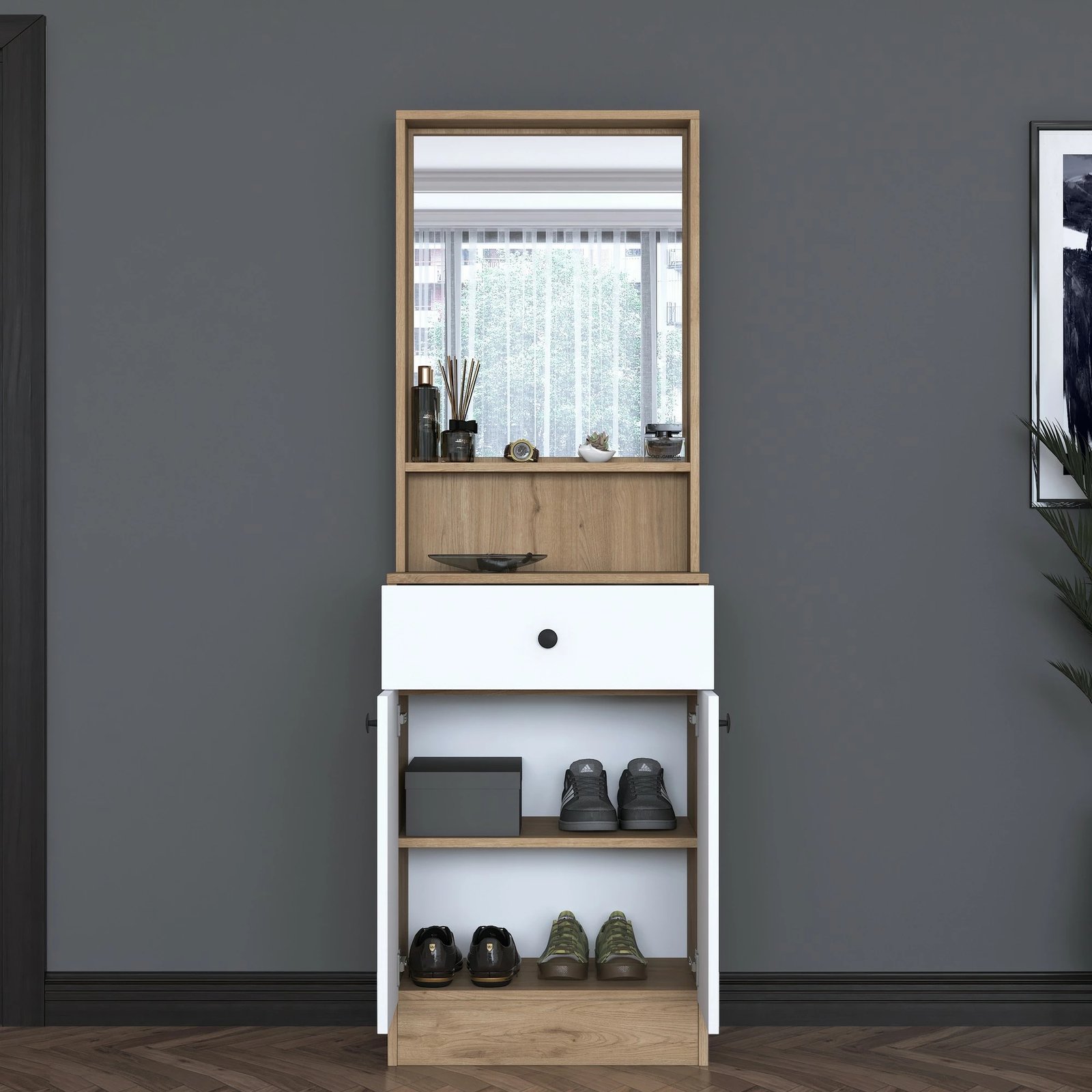 Stendë korridori Skye Decor, ngjyrë arre dhe e bardhë, P6 - 3294