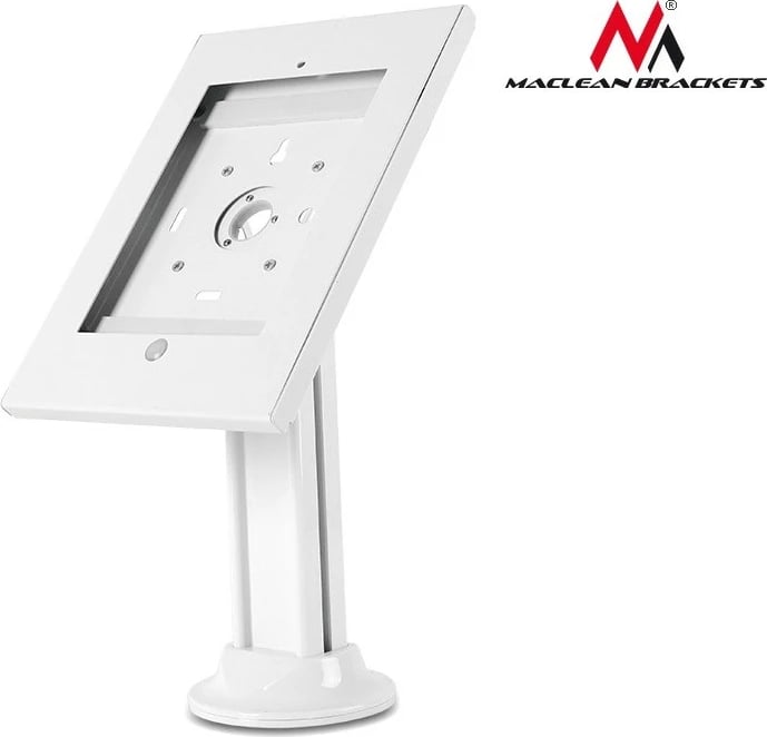 Mbajtës reklamues për tablet Maclean MC-677, për tavolinë, me mbyllje, i përshtatshëm për iPad 2/3/4/Air/Air2, Bardhë