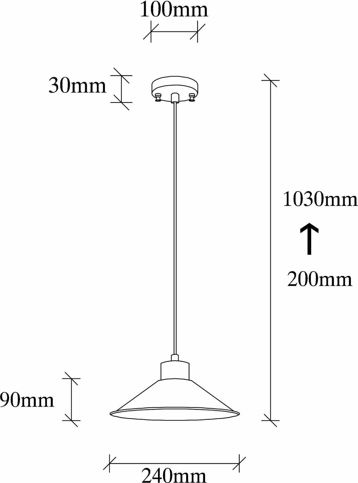 Llambë tavani Opviq, metal dhe dru, e zezë, GMN-00007
