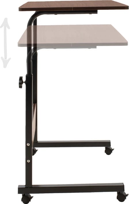 Tavolinë metalike për kompjuter, ngjyrë arre, Piper, 60x40x69-90cm