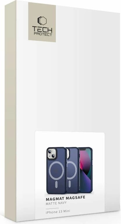 Mbështjellës Tech-Protect MagMat për iPhone 13 mini, MagSafe, gjysmë-transparent, blu