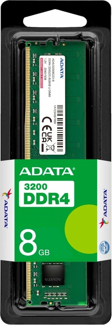 RAM Memorje Adata Premier DDR4 3200MHz 8GB DIMM, Jeshile