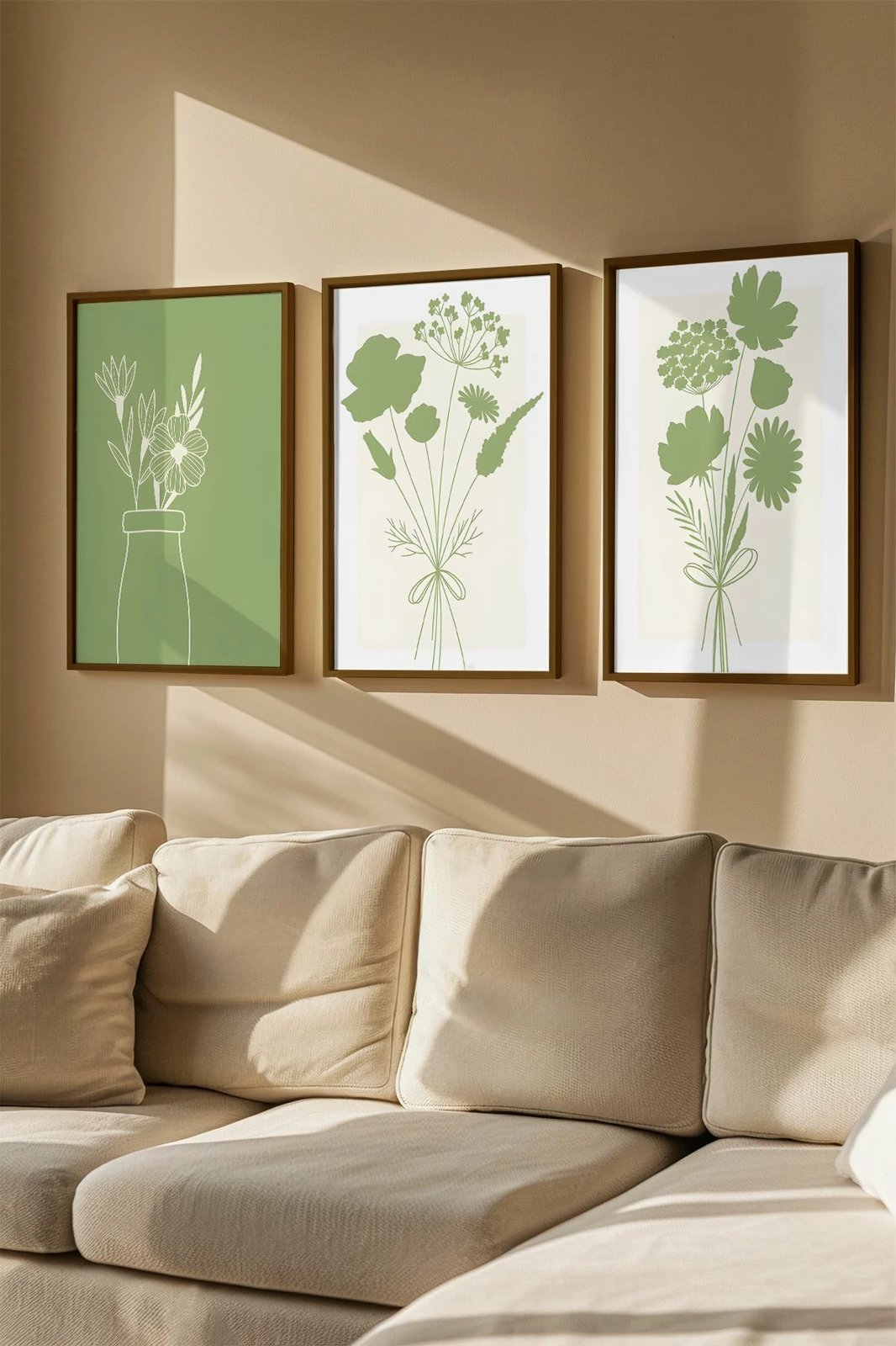 Pikturë dekorative me kornizë (3 copë), Wallity, Artvmodel29-Kahve