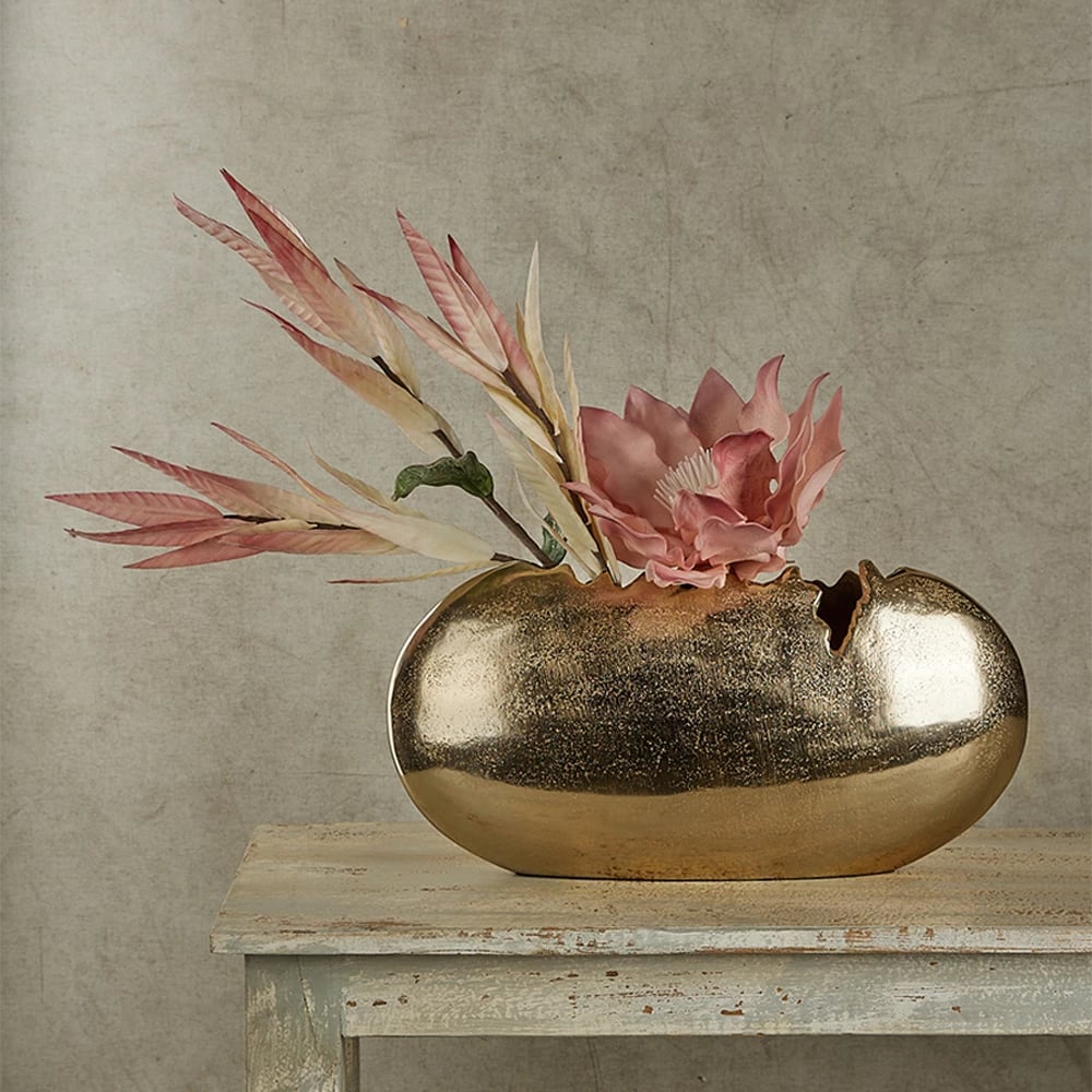 Vazo dekorative VAGOTT, alumin, ngjyrë ari, 42x10x19 cm