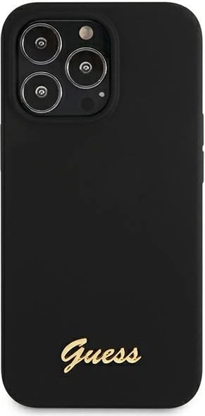 Mbështjellës Guess GUHMP13XLSLMGBK për iPhone 13 Pro Max 6.7", silikon, MagSafe, zi